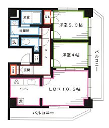 ウーノ・グランデ 2LDKの間取図画像