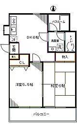 桐コーポ 2DKの間取図画像