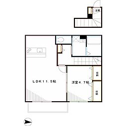 ルミエール武蔵境 1LDKの間取図画像