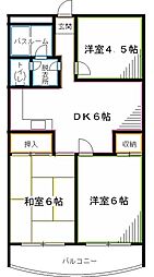 マロンパレス 3DKの間取図画像
