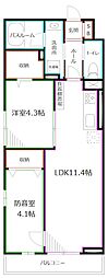 Liberte井草 2LDKの間取図画像