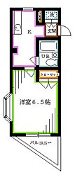 サンガーデン 1Kの間取図画像