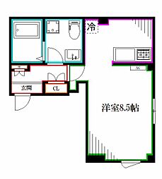 マイン・中野 1Kの間取図画像