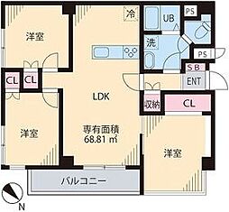 ハイツスモルカ 3LDKの間取図画像