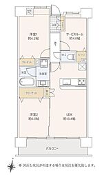 ライオンズマンション川越駅東 2SLDKの間取図画像