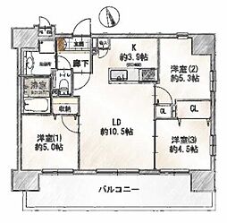 間取図画像 3LDK