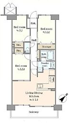 レーベンハイム坂戸フューレ 3LDKの間取図画像
