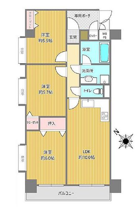 3LDK 間取り