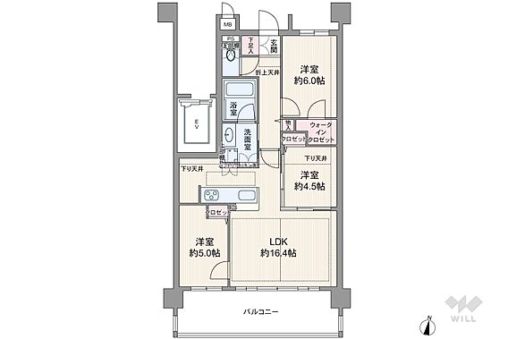 間取りは専有面...