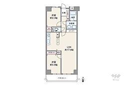 真栄マンションロイヤル野並 2LDKの間取図画像