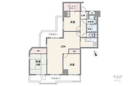 グランドメゾンサン原A棟 3LDKの間取図画像