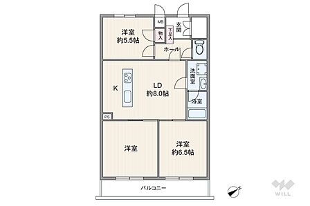 3LDK 間取り