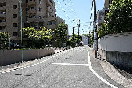 敷地西側の前面道路