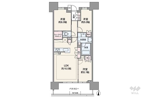間取り プラウド昭和桜山 3階/-