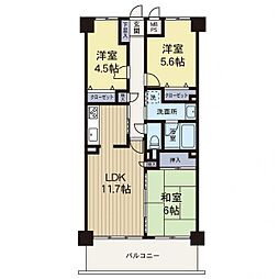 シティ海老名 3LDKの間取り