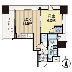 アデニウム小田急相模原 1LDKの間取図画像
