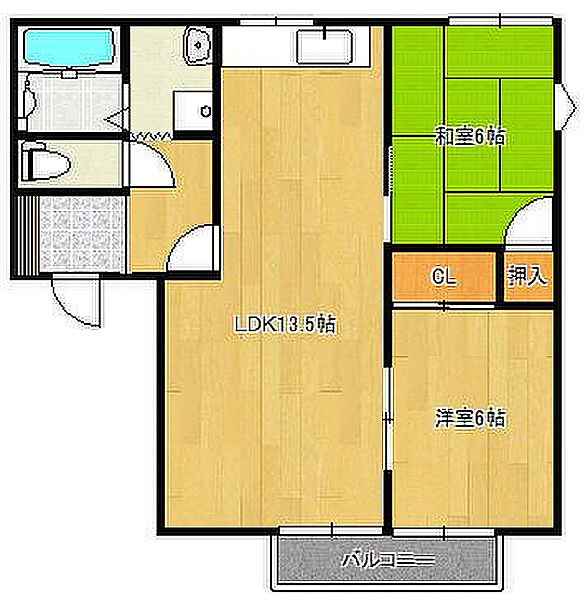 フレグランス南町 A-201｜福岡県久留米市南3丁目(賃貸アパート2LDK・2階・56.35㎡)の写真 その2