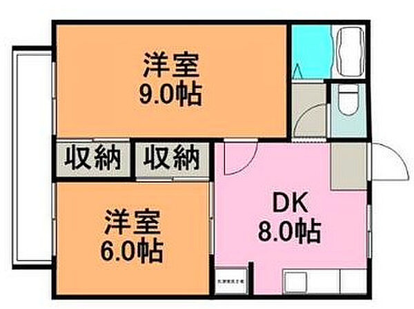 エクセレント翔II 202号｜福岡県久留米市城島町江島(賃貸アパート2DK・2階・46.37㎡)の写真 その2