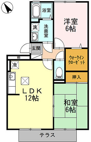 ペイサージュ上津 103号｜福岡県久留米市上津2丁目(賃貸アパート2LDK・1階・56.00㎡)の写真 その2