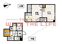 ADC久留米カーサ 2階1SKの間取り