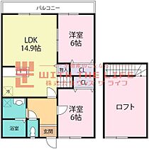 MYUNA 02  ｜ 福岡県八女市蒲原1597（賃貸アパート2LDK・2階・61.88㎡） その2