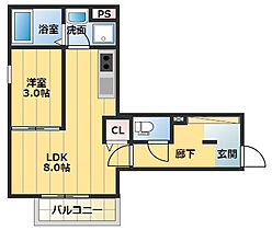 CLOVER（クローバー）津福  ｜ 福岡県久留米市津福本町111-3（賃貸アパート1LDK・3階・30.64㎡） その2