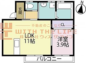 シャンドゥ・フルール B105号 ｜ 福岡県久留米市太郎原町1794-1（賃貸アパート1LDK・1階・44.08㎡） その2