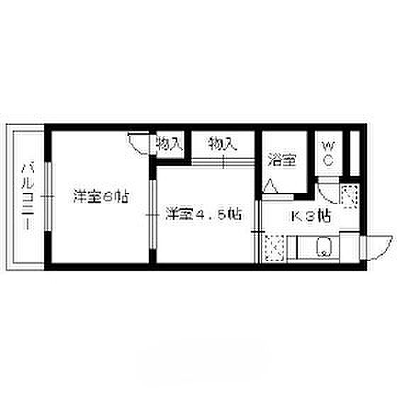 サンライフ大樹 505｜福岡県久留米市東合川6丁目(賃貸マンション2K・2階・35.00㎡)の写真 その2