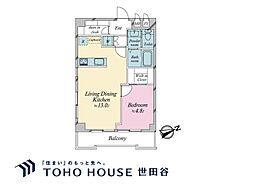 麻布イースト 1LDKの間取図画像
