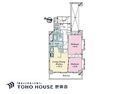 クレッセント渋谷神泉 2LDKの間取図画像