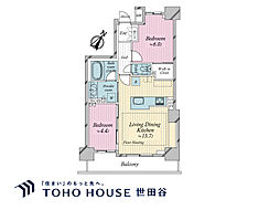 シャリエ三軒茶屋 2LDKの間取図画像