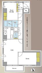 グランドメゾン麻布十番館 2LDKの間取図画像