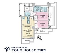 ファミールグラン恵比寿 2LDKの間取図画像