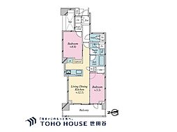 パークホームズ自由が丘 2LDKの間取図画像