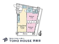 シャトレ明大前 2LDKの間取図画像