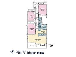 コスモ玉川学園前 3LDKの間取図画像