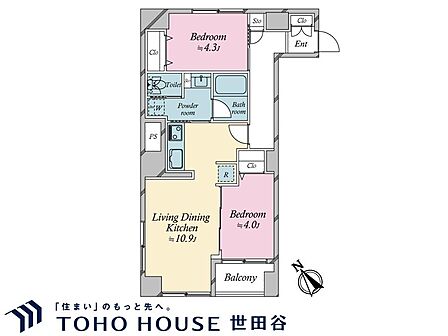 2LDK 間取り