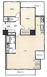 三旺マンション第5金山 2LDKの間取図画像
