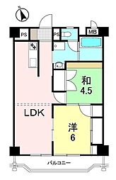 郡山ハイツ 2LDKの間取図画像