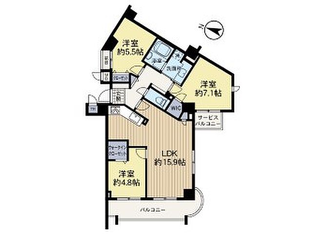 間取り 小田急コアロード新百合ヶ丘南壱番館 3階/-