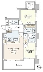 藤和シティホームズ池上駅前クレーデルコート 2LDKの間取図画像