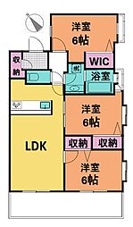 コンフォート籠原駅前ソレイユ 3LDKの間取図画像