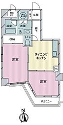 第32宮庭マンション 2DKの間取図画像