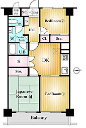ハイネス上板橋 3DKの間取図画像