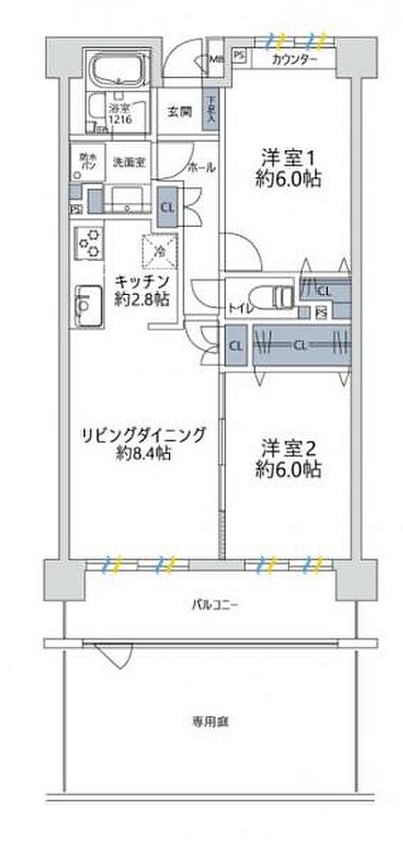 2LDK 間取り