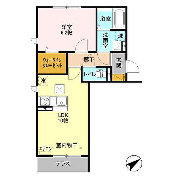 アステールピュールM 103｜千葉県流山市おおたかの森北2丁目(賃貸アパート1LDK・1階・40.01㎡)の写真 その2