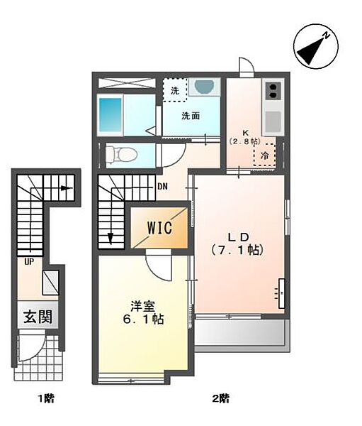 Ｐｒｏｓｐｅｒ　Ｃｏｕｒｔ　（プロスパー　コート） ｜千葉県柏市永楽台1丁目(賃貸アパート1LDK・2階・41.95㎡)の写真 その4