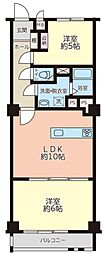 南林間リバゲイン 1LDKの間取図画像