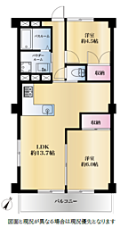 マンションニュー行徳第4 2LDKの間取図画像