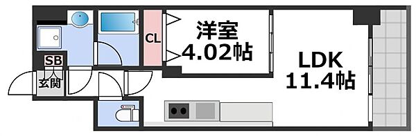 プレジオ鎗屋町 ｜大阪府大阪市中央区鎗屋町1丁目(賃貸マンション1LDK・12階・37.46㎡)の写真 その2